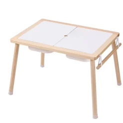 VEVOR Sensory Table for Toddlers, Kids Activity Table with 3 Foldable Storage Bins & Paper Roll Holder, Indoor/Outdoor Play Sand and Water Table, Wooden Kids Sensory Drawing Table, Gift for Boys Girls