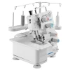 VEVOR Serger Overlock Sewing Machine, 1250 Stitches Per Minute, 3 and 4 Thread Capability, with LED Light and Strong Suction Feet, Heavy-Duty Metal Frame Sewing Machine for Various Fabrics, White
