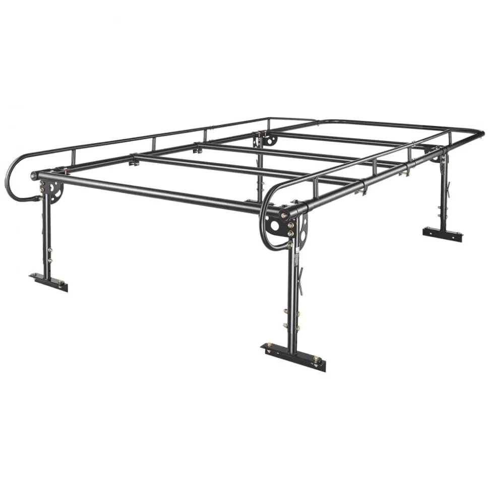 VEVOR Service Body Truck Ladder Rack 1000LBS Capacity Over-Cab Trucks Rack, 21"-31" Height Adjustable, Fit Single/Dual Rear Wheel Utility Truck, Heavy Duty Steel Support for Kayak Surfboard Lumber