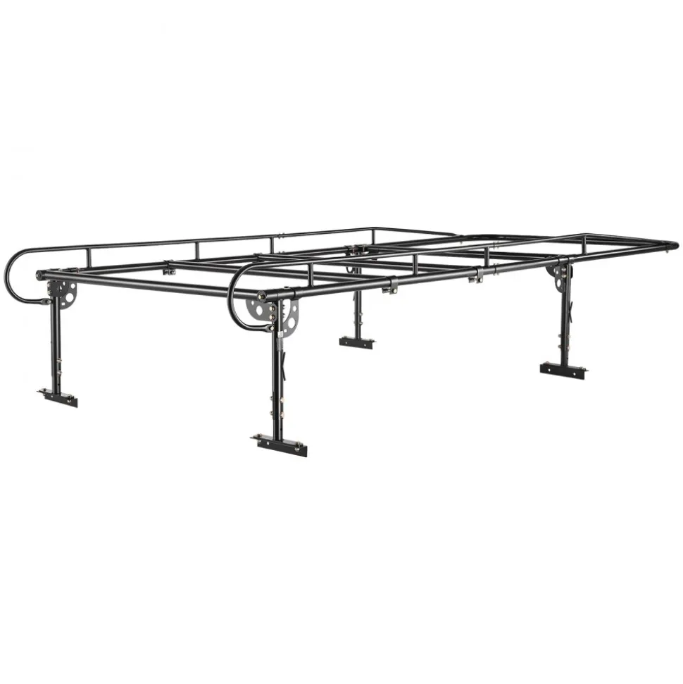 VEVOR Service Body Truck Ladder Rack 1000LBS Capacity Over-Cab Trucks Rack, 21"-31" Height Adjustable, Fit Single/Dual Rear Wheel Utility Truck, Heavy Duty Steel Support for Kayak Surfboard Lumber