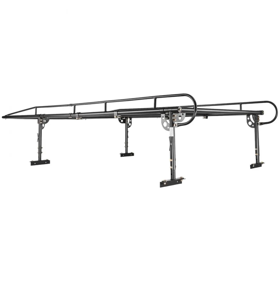 VEVOR Service Body Truck Ladder Rack 1000LBS Capacity Over-Cab Trucks Rack, 21"-31" Height Adjustable, Fit Single/Dual Rear Wheel Utility Truck, Heavy Duty Steel Support for Kayak Surfboard Lumber