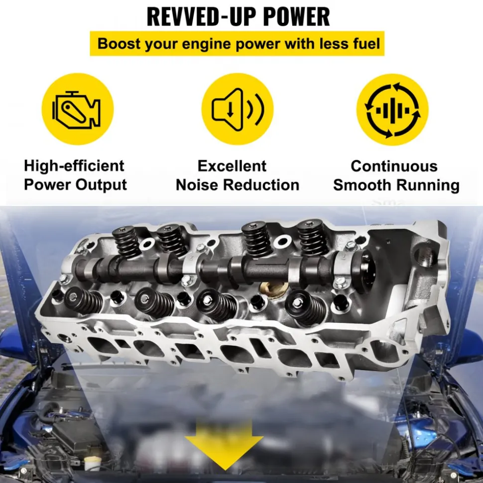 VEVOR Set of Complete Engine Cylinder Head for Toyota1985-1995 4Runner, 1995 Celica, 1985-1995 Helix Pickup 2.4 SOHC 22R 22RE 22REC