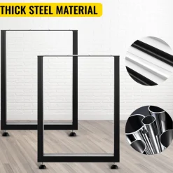 VEVOR Set of 2 Steel Table Legs, 28''Height 24''Wide Dining Table Legs, Heavy Duty 3.1
