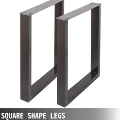 VEVOR Set of 2 Steel Table Legs, 28''Height 31''Wide Dining Table Legs, Heavy Duty 3.1" Square Box Section X Frame Table Legs, 28x31x3.1 Inch Black Color Industrial Country Style Metal Dining Leg