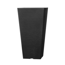 VEVOR Set of 2 Tall Outdoor Planters 22inch, Large Planters For Outdoor Indoor Plants, Black Tapered Square Front Porch Planters Flower Tree Plant Pots with Modern Design and Built-in Drainage