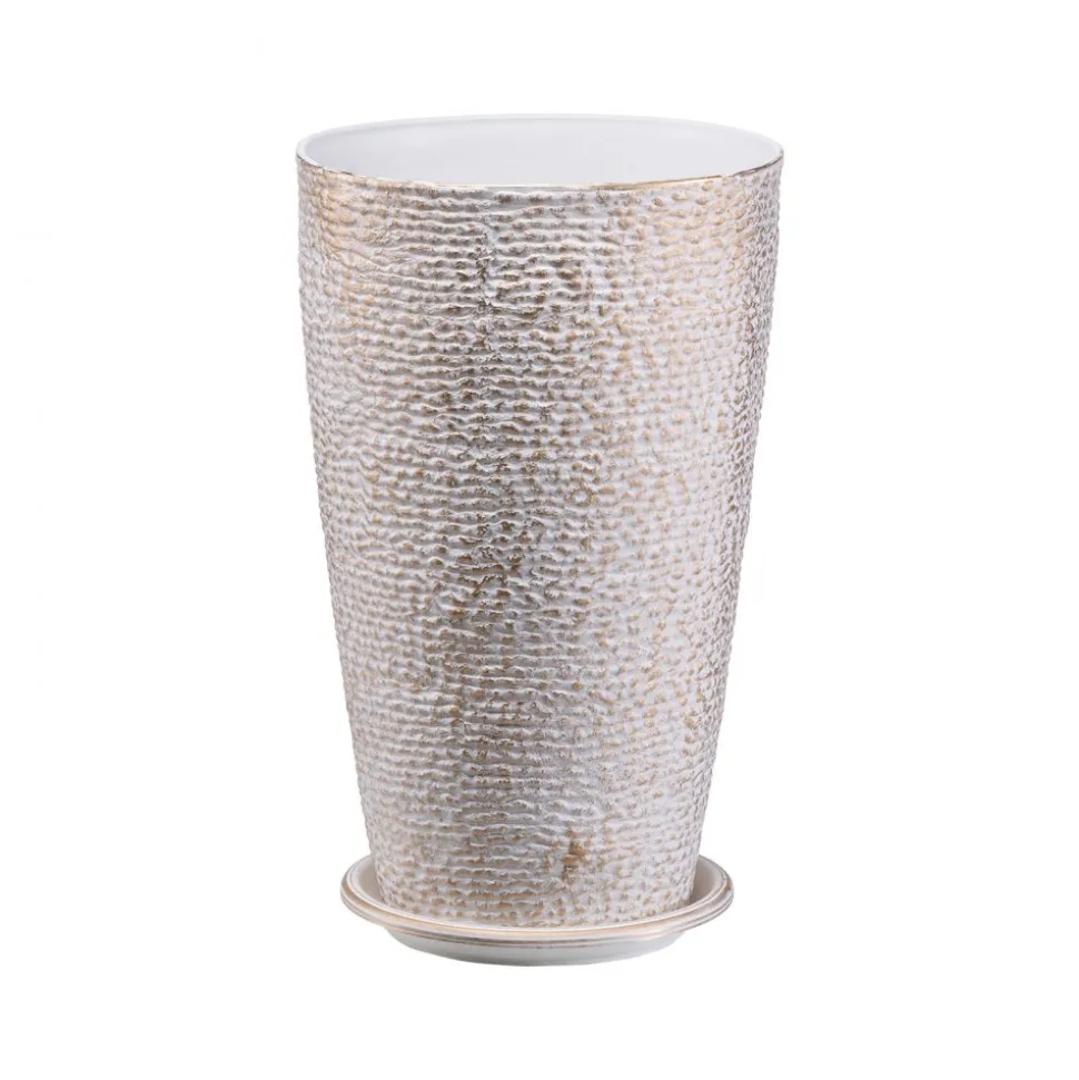 VEVOR Set of 2 Tall Outdoor Planters 21"H, Round Large Planters For Front Porch and Patio, Stone Finish Flower Tree Plant Pots
