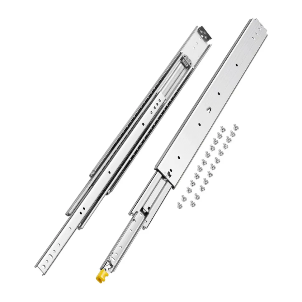 VEVOR Set of Two Drawer Rails, Sizes Ranging from 16 to 60 inches, 500 lbs Weight Tolerance, Ball Bearing Equipped with Locking Mechanism, Side Mounted Slide Rail