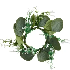 VEVOR 12 Set/36 Pcs Wooden Wedding Lantern Centerpiece, Includes 12 Wooden Lantern Candle Holder 12 Flameless LED Candle 12 Eucalyptus Leaves Wreath for Wedding Table Party Farmhouse Decor, White
