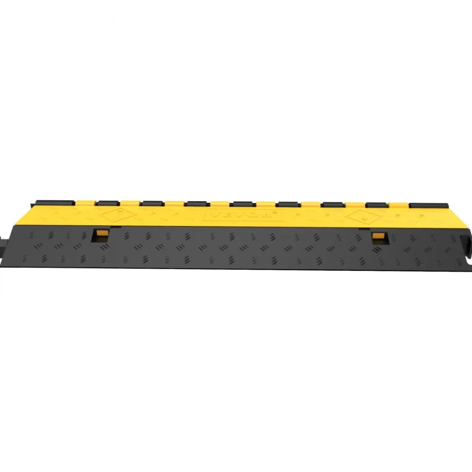 VEVOR 5-Set Rubber Cable Guard, Dual-Channel, Durable 66,000 lbs Capacity, Wire & Hose Protection Speed Bump for Driveways (2-Channel, 5 Sets-66,000 lbs)