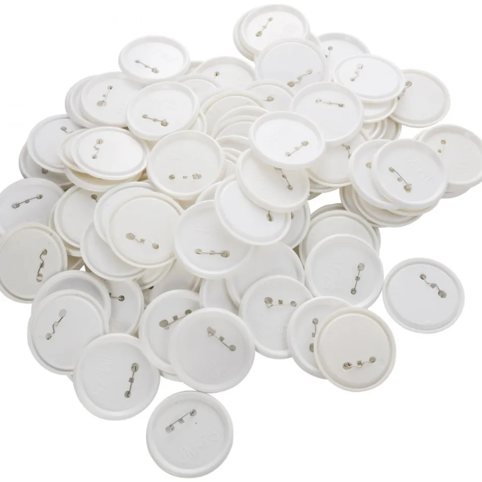 VEVOR 200 Sets 3 inch 75mm Pin Back Button Parts, DIY Round Button Badge Parts, Set Includes Metal Top, Plastic/Metal Button, Clear Film, and Blank Paper For Gifts Presents, Machine NOT Included