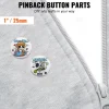 VEVOR 500 Sets 1 inch 25mm Pin Back Button Parts, DIY Round Button Badge Parts, Set Includes Metal Top, Plastic/Metal Button, Clear Film, and Blank Paper For Gifts Presents, Machine NOT Included