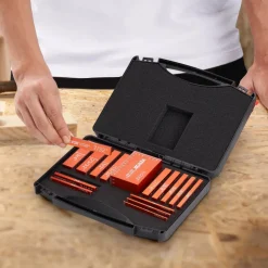 VEVOR Setup Blocks Woodworking Tools, 16-Piece, Precision Height Gauge Block Set, with Clearly Laser Engraved Size Markings and Storage Case, Aluminum Setup Bars for Router and Table Saw Accessories