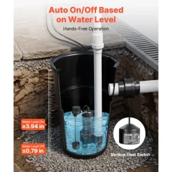VEVOR Sewage Pump System, 1/2 HP, 4800 GPH Cast Iron Sewage Pump with Basin Kit, 120 Volt Automatic Outdoor Water/Seepage Collection and Removal System with Vertical Float Switch, 2