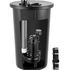 VEVOR Sewage Pump System, 1/2 HP, 4800 GPH Cast Iron Sewage Pump with Basin Kit, 120 Volt Automatic Outdoor Water/Seepage Collection and Removal System with Vertical Float Switch, 2
