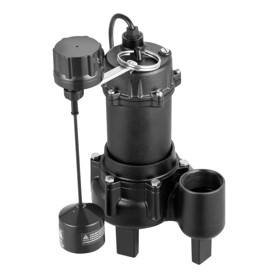 VEVOR Sewage Pump System, 1/2 HP, 4800 GPH Cast Iron Sewage Pump with Basin Kit, 120 Volt Automatic Outdoor Water/Seepage Collection and Removal System with Vertical Float Switch, 2" Discharge, Black