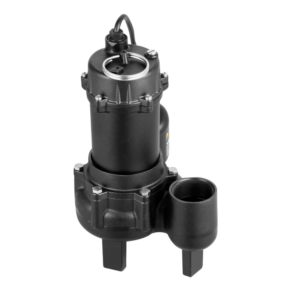 VEVOR Sewage Pump System, 1/2 HP, 4800 GPH Cast Iron Sewage Pump with Basin Kit, 120 Volt, Automatic On/Off Outdoor Water/Seepage Collection and Removal System with Float Switch, 2" Discharge, Black