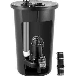 VEVOR Sewage Pump System, 1/2 HP, 4800 GPH Cast Iron Sewage Pump with Basin Kit, 120 Volt, Automatic On/Off Outdoor Water/Seepage Collection and Removal System with Float Switch, 2