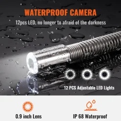 VEVOR Sewer Camera, 165 ft/50 m, 9