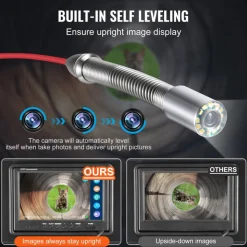 VEVOR Sewer Camera, 165 ft/50m, Self-Leveling Pipeline Inspection Camera with 9