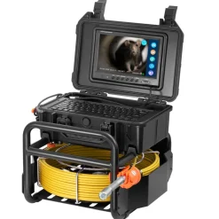 VEVOR Sewer Camera, 230 ft/70m, Self-Leveling Drain Camera with 512Hz Transmitter, Distance Counter, 9