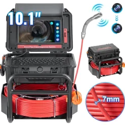 VEVOR Sewer Camera, 328 ft/100m, Self-Leveling Drain Camera with 10.1