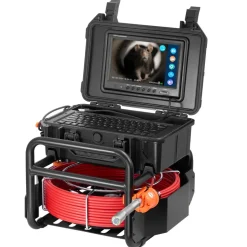 VEVOR Sewer Camera, 98 ft/30m, Self-Leveling Drain Camera with 512Hz Transmitter, Distance Counter, 9