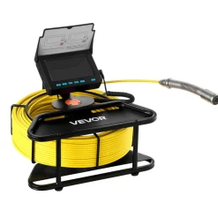 VEVOR Sewer Camera, 164 ft/50m, Self-Leveling Drain Inspection Camera with 4.3" 1080P HD Screen, IP68 Waterproof Snake Plumbing Camera with Lights - 12 LEDs & 16GB Card for Sewer Line Duct Pipe