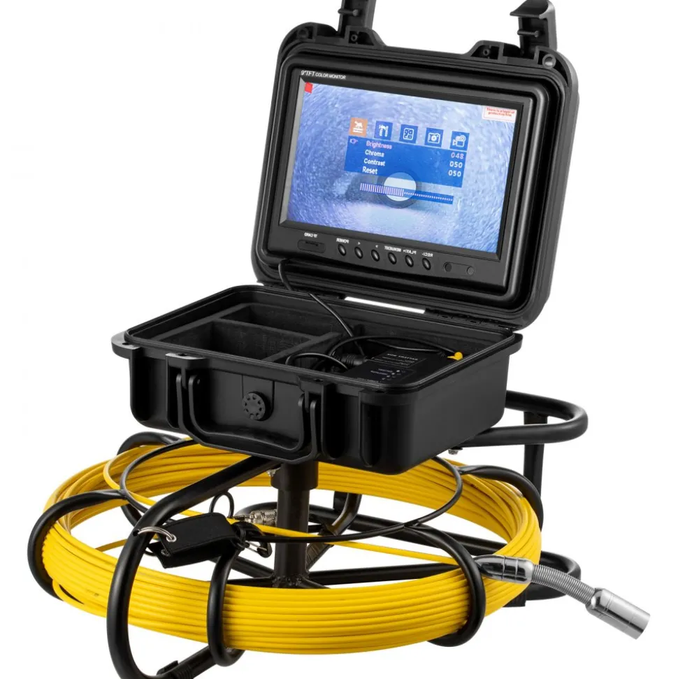 VEVOR Sewer Camera, 150 ft Pipeline Inspection Camera with 9-inch Screen, Waterproof IP68 Borescope Camera with 12 Adjustable LEDs, 16 GB SD Card, Industrial Endoscope for Sewer, Home, Duct Drain Pipe