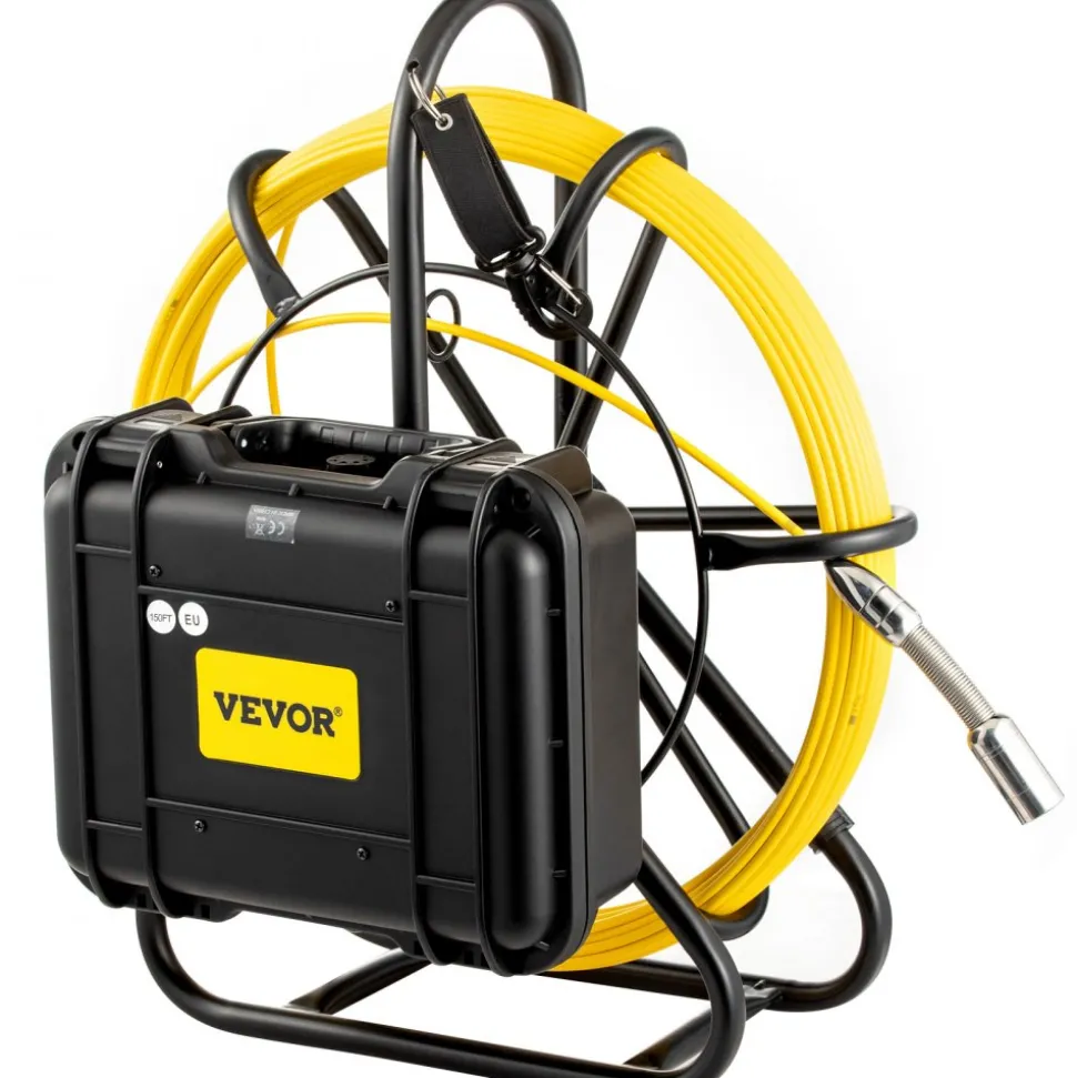 VEVOR Sewer Camera, 150 ft Pipeline Inspection Camera with 9-inch Screen, Waterproof IP68 Borescope Camera with 12 Adjustable LEDs, 16 GB SD Card, Industrial Endoscope for Sewer, Home, Duct Drain Pipe