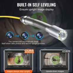 VEVOR Sewer Camera with 512Hz Locator,165 ft/50 m, Self-Leveling Drain Inspection Camera with 9