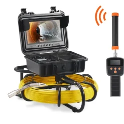 VEVOR Sewer Camera with 512Hz Locator, 164 ft/50 m, 9" Pipeline Inspection Camera with DVR Function, IP68 Camera with 12 Adjustable LEDs, A 16 GB SD Card for Sewer Line, Home, Duct Drain Pipe Plumbing