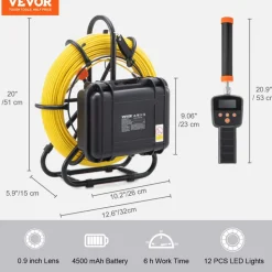 VEVOR Sewer Camera with 512Hz Locator, 164 ft/50 m, 9