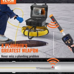 VEVOR Sewer Camera with 512Hz Locator, 164 ft/50 m, 9