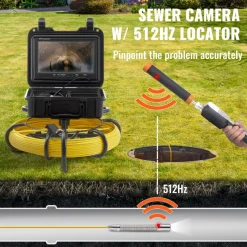 VEVOR Sewer Camera with 512Hz Locator, 164 ft/50 m, 9