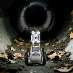 VEVOR Sewer Pipe Inspection Robot, 394FT Pipeline Detection Crawling Robot with 2MP Front/Rear Cameras & Touchscreen Tablet, IP68 Plumbing Camera with Lights & Distance Counter for Industrial Pipes