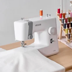 VEVOR Sewing Machine, 18 Stitch Applications, with LED Light and Foot Pedal, Simple Dial Control, Interior Metal Frame, Lightweight and Portable Beginner Sewing Machine for Adults Crafts and Mending