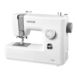 VEVOR Sewing Machine, 18 Stitch Applications, with LED Light and Foot Pedal, Simple Dial Control, Interior Metal Frame, Lightweight and Portable Beginner Sewing Machine for Adults Crafts and Mending
