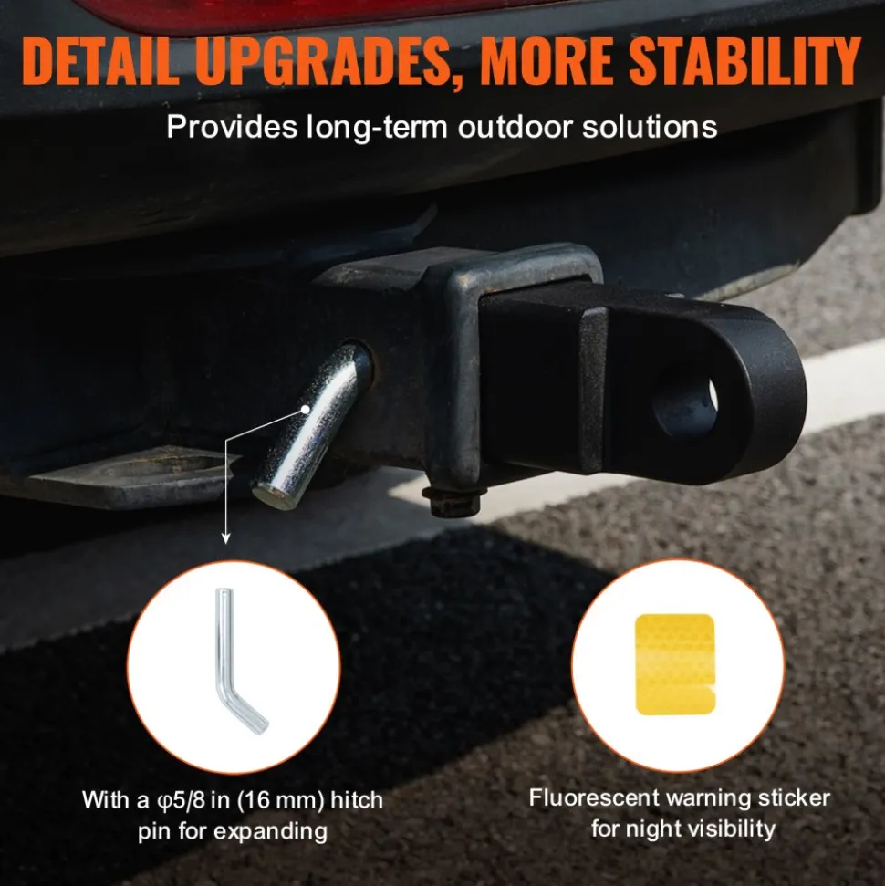VEVOR Shackle Hitch Receiver, Fits 2" Receivers, 52900 lbs Breaking Strength, Heavy Duty Towing Accessories with Trailer Hitch Lock Pin for Trucks, Jeeps, Off-Road Vehicle Recovery, Aluminum Alloy