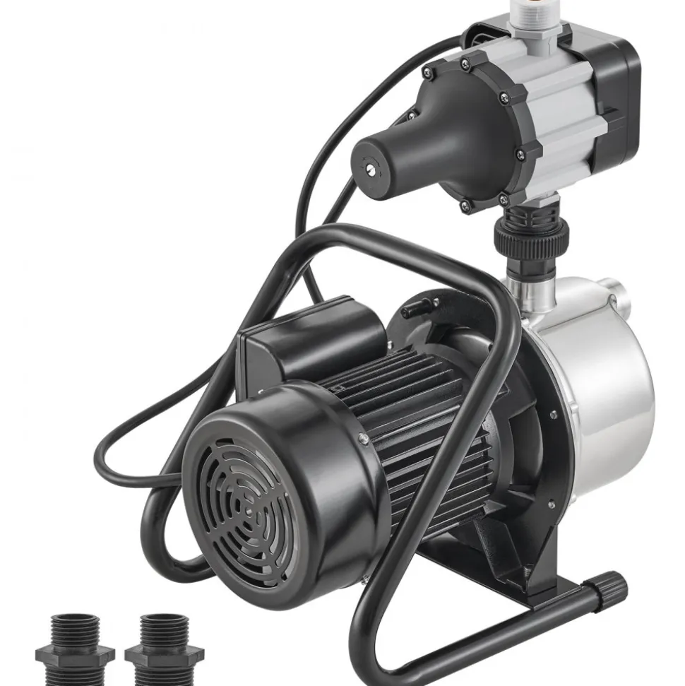 VEVOR Shallow Well Pump, 1HP 115V, 1200 GPH 145 ft Head, Portable Stainless Steel Sprinkler Booster Jet Pumps with Automatic Controller for Garden Lawn Irrigation system, Water Transfer