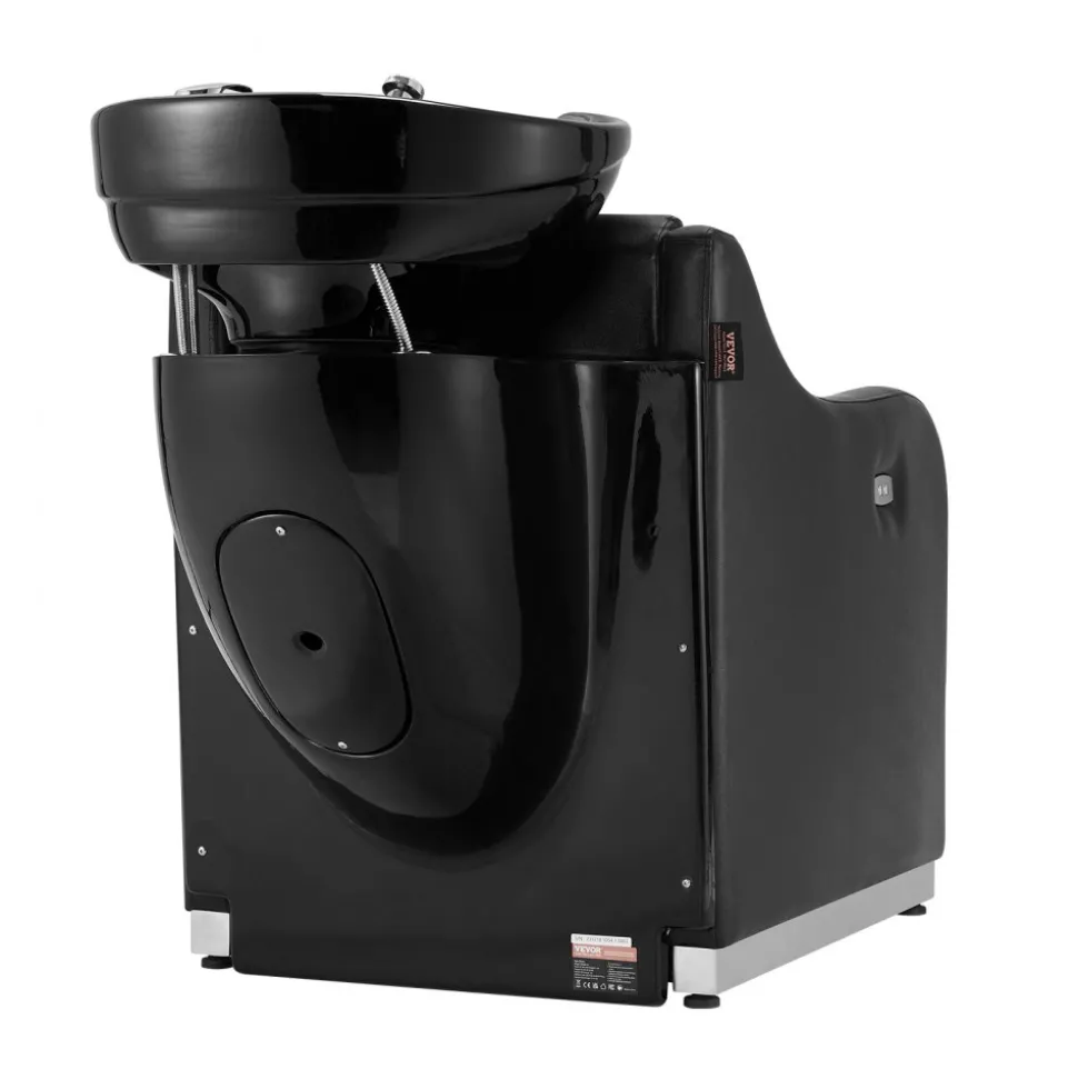 VEVOR Shampoo Backwash Chair, 661.4LBS Loading Barbershop Hair Washing Station with Electric Adjustable Footrest & Ceramic Bowl, Backwash Salon Shampoo Chair, Beauty Spa Hairdressing Massage Equipment