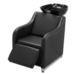 VEVOR Shampoo Backwash Chair, 661.4LBS Loading Barbershop Hair Washing Station with Electric Adjustable Footrest & Ceramic Bowl, Backwash Salon Shampoo Chair, Beauty Spa Hairdressing Massage Equipment