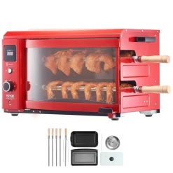 VEVOR Shawarma Grill Machine, 2 Strings of Barbecue Capacity, Chicken Shawarma Cooker Machine, Electric Broiler Gyro Rotisserie Oven Doner Kebab Machine, for Home Restaurant Kitchen Parties
