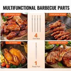 VEVOR Shawarma Grill Machine, 2 Strings of Barbecue Capacity, Chicken Shawarma Cooker Machine, Electric Broiler Gyro Rotisserie Oven Doner Kebab Machine, for Home Restaurant Kitchen Parties