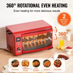 VEVOR Shawarma Grill Machine, 2 Strings of Barbecue Capacity, Chicken Shawarma Cooker Machine, Electric Broiler Gyro Rotisserie Oven Doner Kebab Machine, for Home Restaurant Kitchen Parties