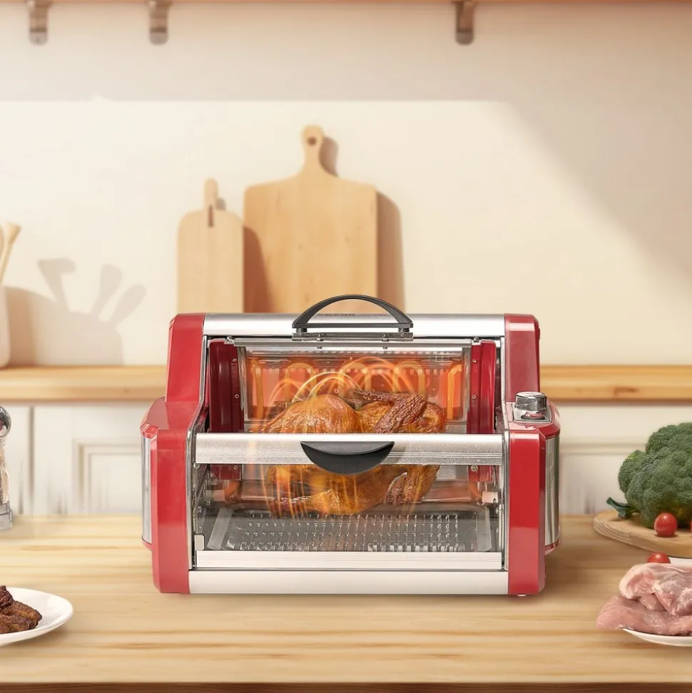 VEVOR Shawarma Grill Machine, Chicken Shawarma Cooker Machine Countertop, Electric Stainless Steel Broiler Gyro Rotisserie Oven Doner Kebab Machine, for Home Restaurant Kitchen Parties