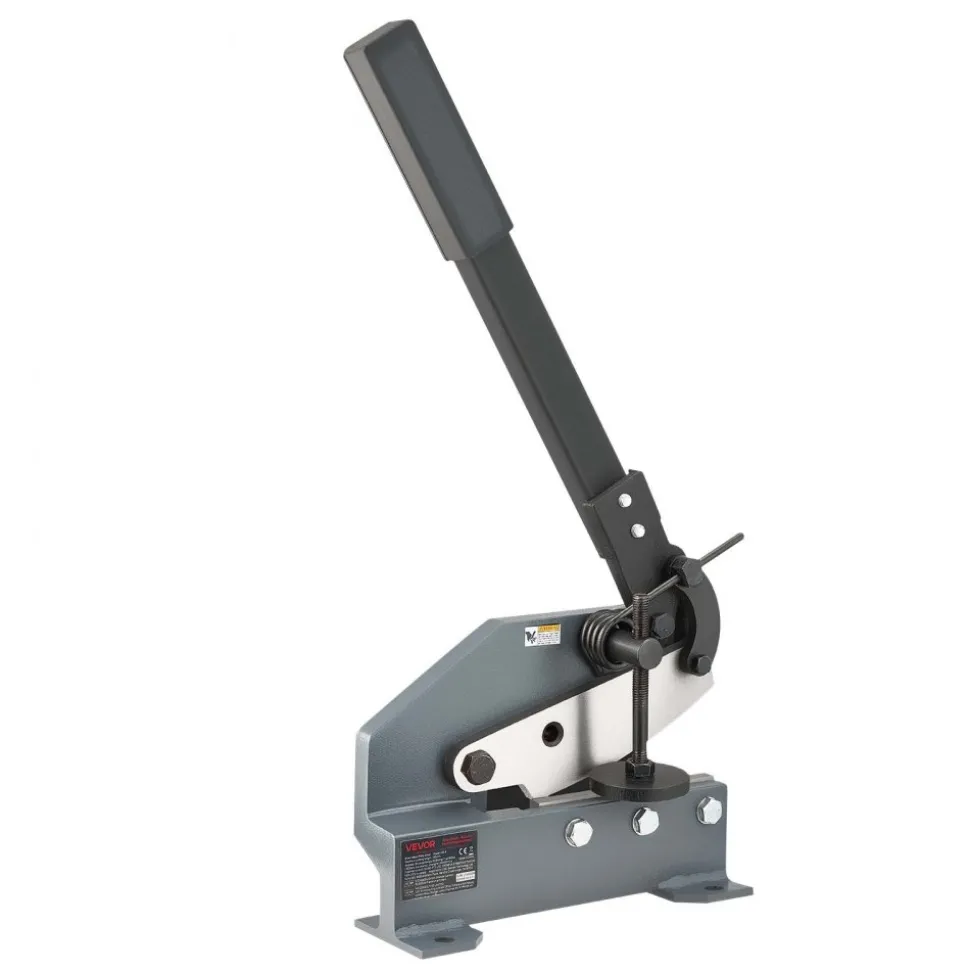 VEVOR Sheet Metal Shear, 6 in Manual Hand Plate Shear, Heavy Duty Mounting Type Sheet Cutter with Solid Steel Frame, High Precision, Extended Handle for Cutting Steel, Copper, Rebar, and Aluminum
