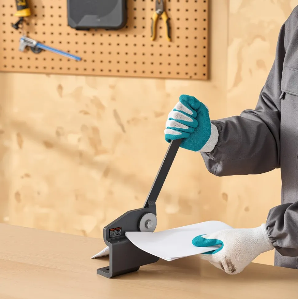 VEVOR Sheet Metal Shear, Throatless Rotary Hand Shear, 16 Gauge Mild Steel Sheet Cutter with 0.06 in Capacity, with Solid Construction, Mounting Type, for Cutting Steel, Copper, Rebar, and Aluminum