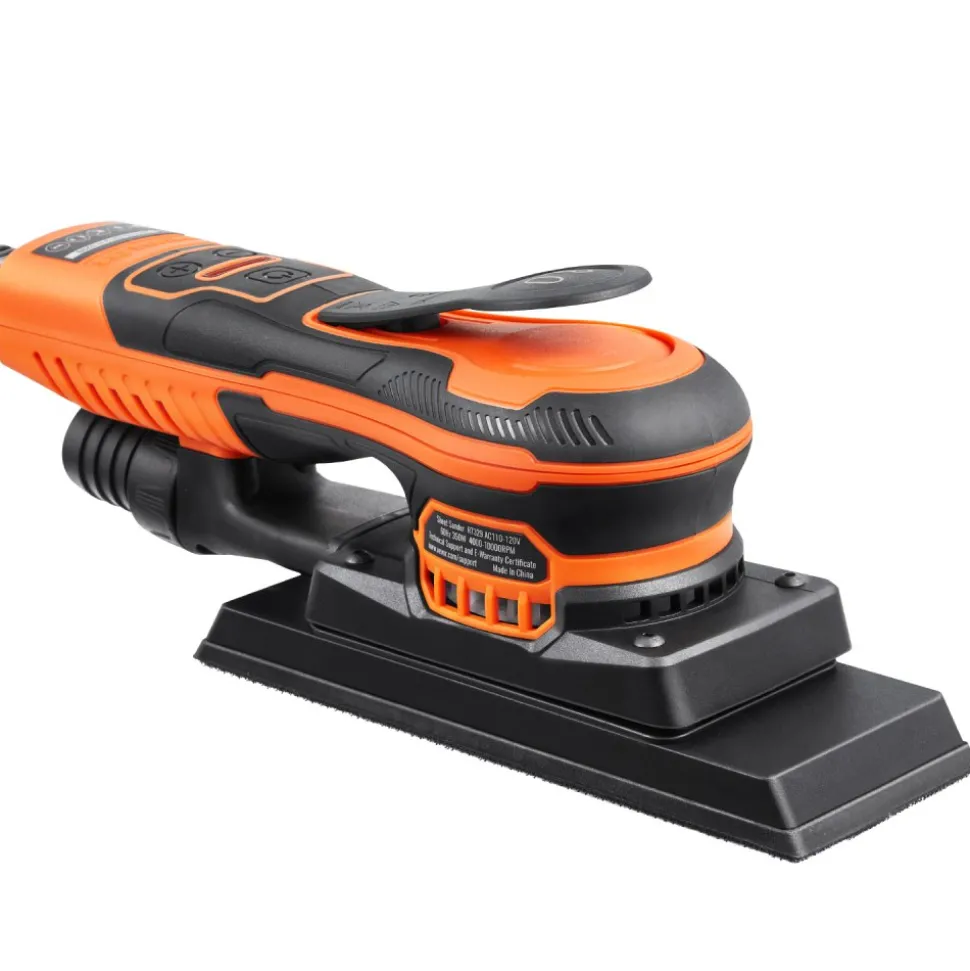 VEVOR Sheet Sander, 3/8 Sheet 3A EC Brushless Sander, Max. 10000RPM Variable Speed Sheet Finishing Sander with 10PCS Sandpapers and Vacuum Cleaner Adapter for Woodworking