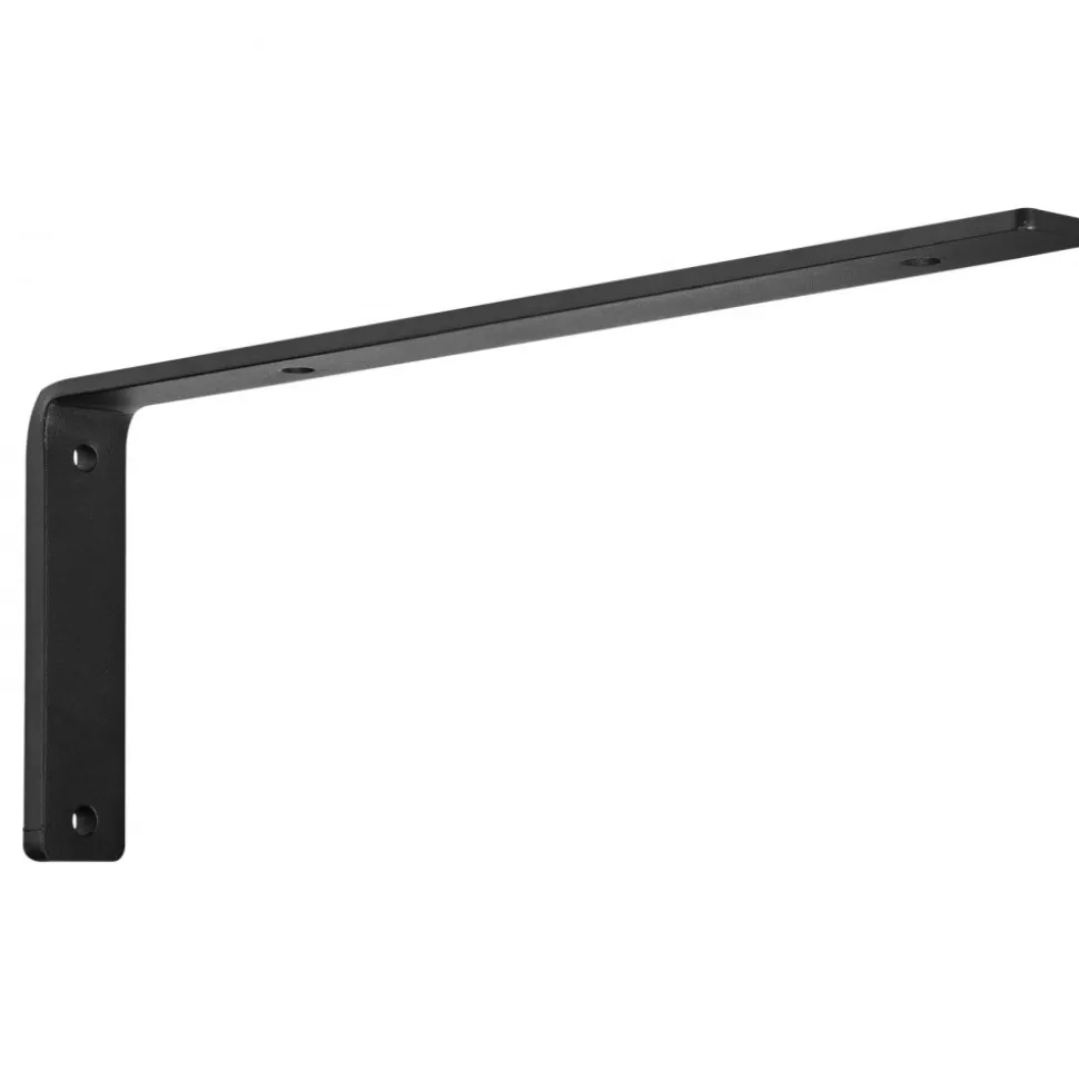 VEVOR Shelf Bracket, Heavy Duty Floating Shelf Brackets 10 x 6 in, 4 Pcs Brackets for Shelves, 5mm Thick Matte Black L Shelf Bracket,Steel Shelving Brackets with 160 lbs Load Capacity