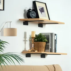 VEVOR Shelf Bracket, 10”L x 4”W x 1.6”H, 6 Pcs Heavy Duty Floating Shelf Brackets, Brackets for Shelves, 5mm Thick Matte Black L Shelf Bracket,Steel Shelving Brackets with 160 lbs Load Capacity